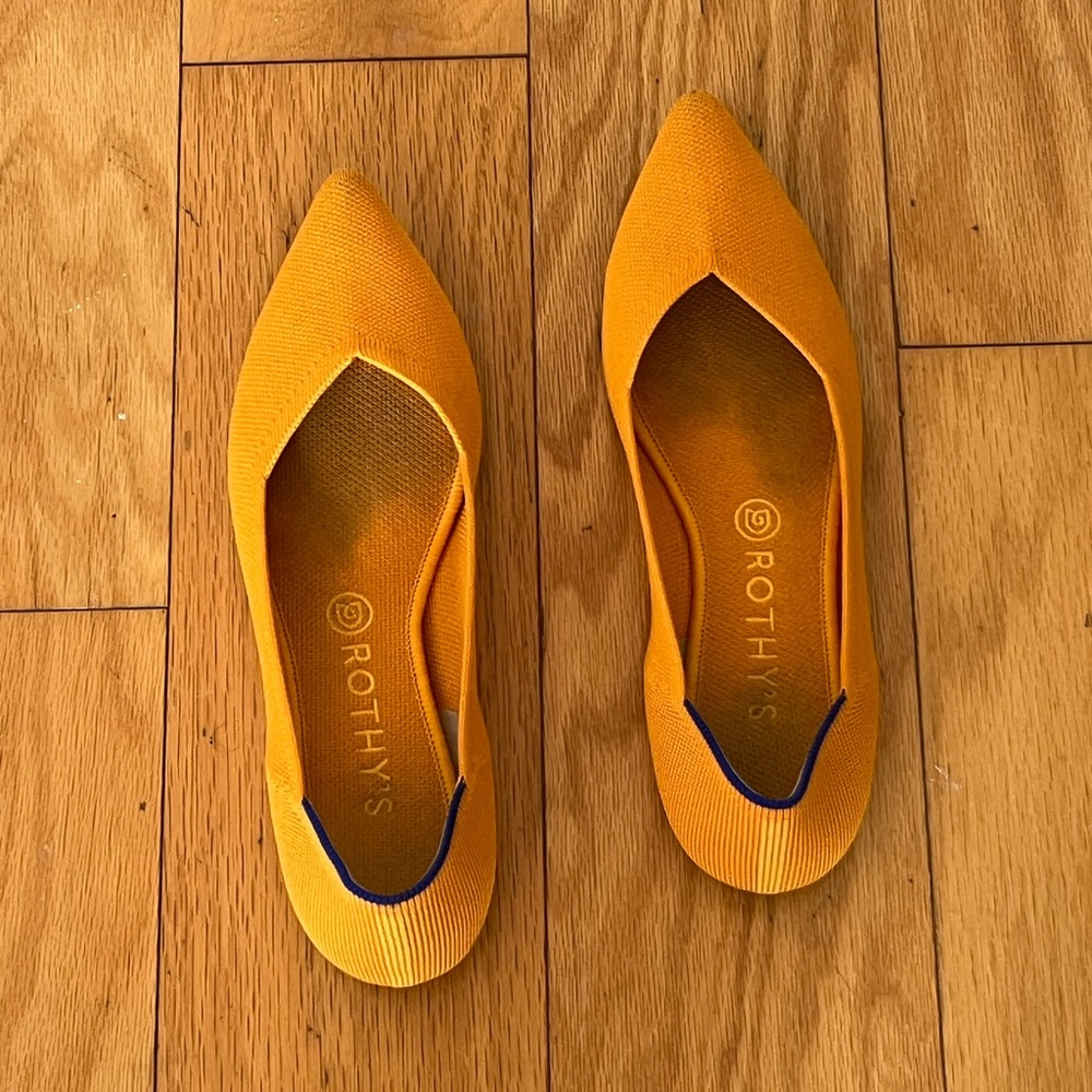 Rothy's Point marigold flats, size 9.5